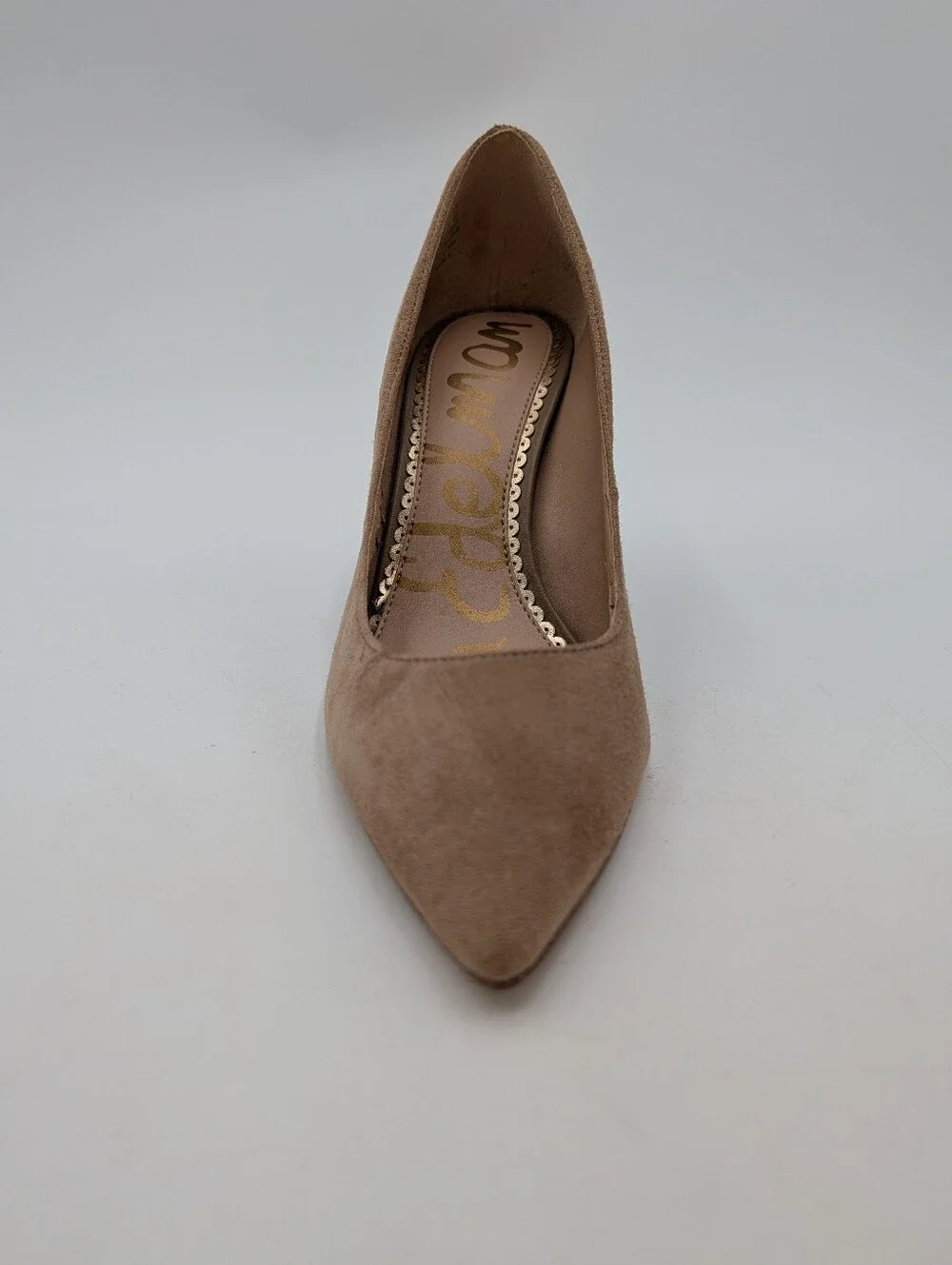 Sam Edelman Margie Sz 6 / EU 36 Suede Pointed Toe Stiletto Pump Warm Taupe Nude